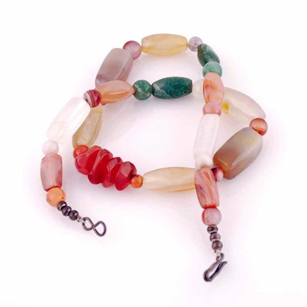 Vintage Natural Gemstone Necklace Chunky Heavy Stones 22" Jewelry The Best Vintage Clothing