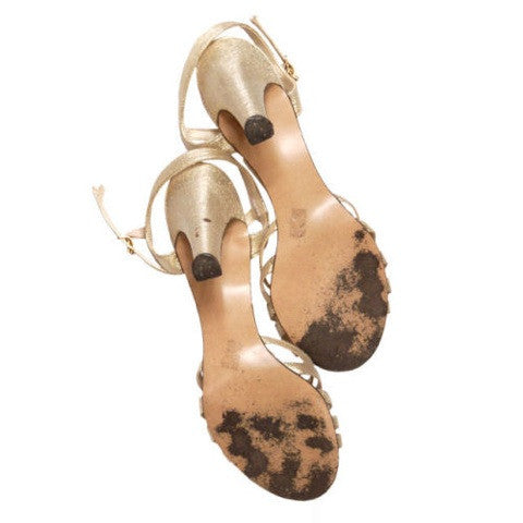 Vintage Gold Metallic High Heel Evening Sandals 1980S Sz 8 On Sale,Shoes The Best Vintage Clothing