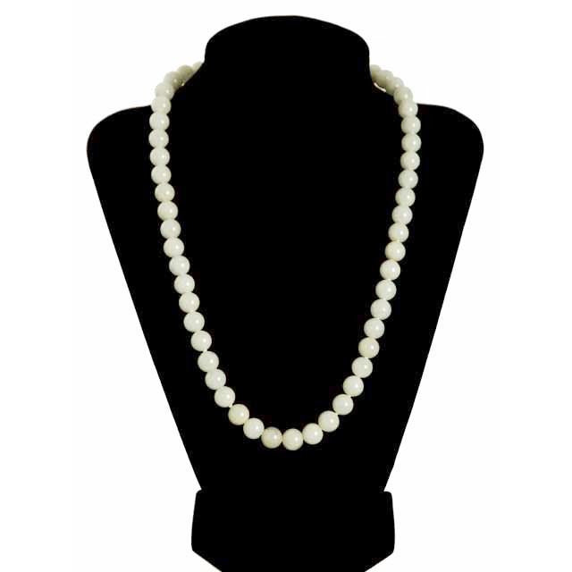 Vintage Pale Green Quartz Bead Necklace 14K Clasp 20" Jewelry The Best Vintage Clothing