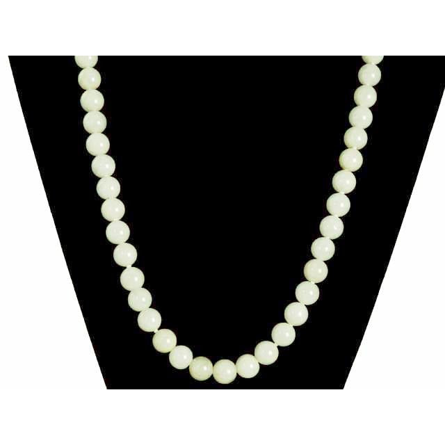 Vintage Pale Green Quartz Bead Necklace 14K Clasp 20" Jewelry The Best Vintage Clothing