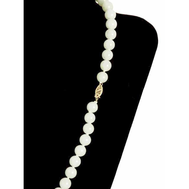 Vintage Pale Green Quartz Bead Necklace 14K Clasp 20" Jewelry The Best Vintage Clothing