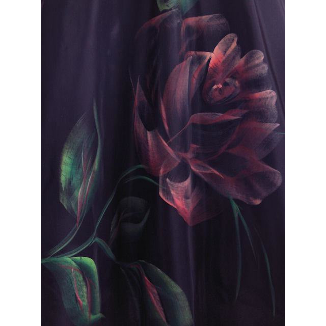 Vintage Circle Skirt Hand Painted Rose On Black 1950S 30" Waist Cart2cart The Best Vintage Clothing