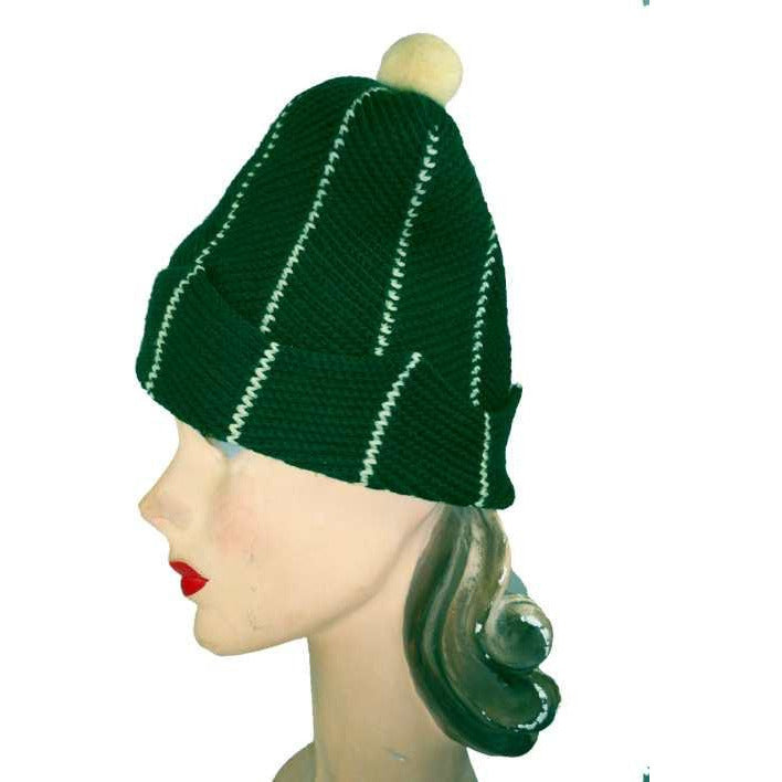 Vintage Hand Knit Green Hat Austria 1950S Unisex Hats,On Sale vendor-unknown