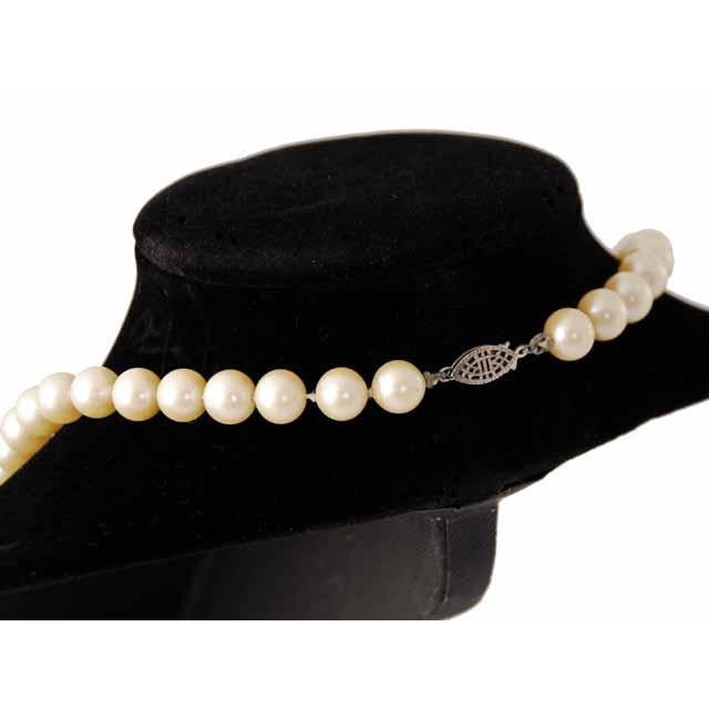 Vintage Imitation Pearls 8-9 MM Single Strand 24" 1940S Candlelight On Sale The Best Vintage Clothing