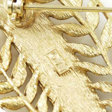 Vintage J.J.Goldtone Ribbon Leaf Brooch 1960S Jewelry,On Sale J.J.