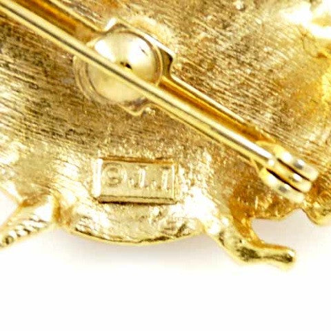 Vintage J.J. Signed Red Enameled Beetle Pin 1950S On Sale J.J