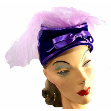 Vintage Hat Lavender Netting Purple Velvet 1950s - The Best Vintage Clothing
 - 1
