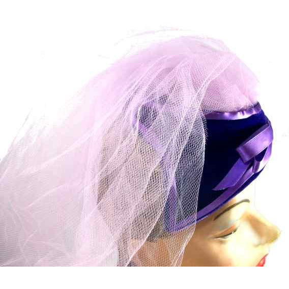 Vintage Hat Lavender Netting Purple Velvet 1950s Hats,On Sale The Best Vintage Clothing
