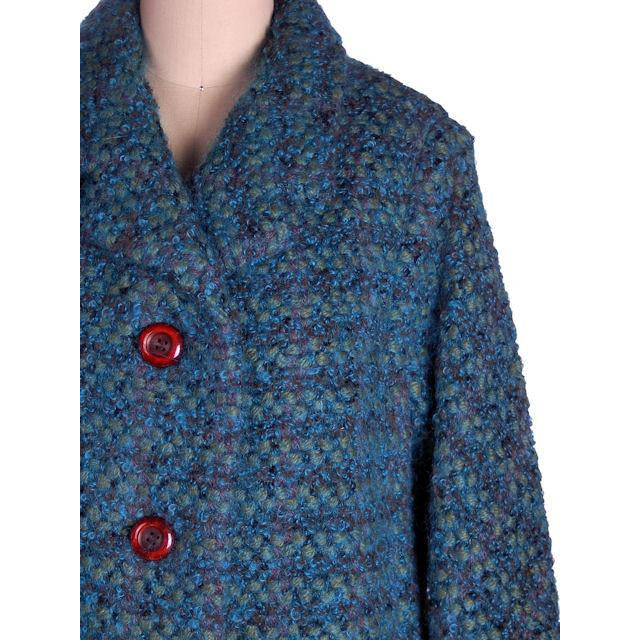 Turquoise Mohair Tweed Mollie Abrahamson Vintage Ladies Suit 1950s 43-26-36 Cart2cart Monte, Sano, & Prozan