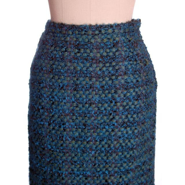 Turquoise Mohair Tweed Mollie Abrahamson Vintage Ladies Suit 1950s 43-26-36 Cart2cart Monte, Sano, & Prozan