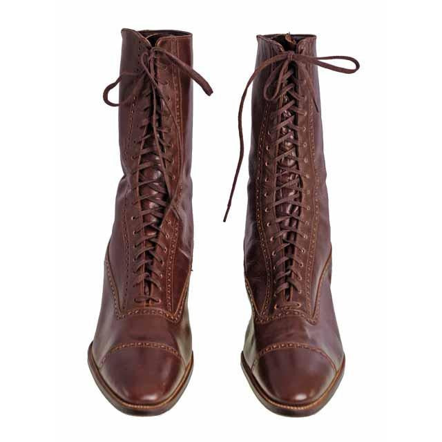 Vintage Mahogany Leather High Lace Boots 1910 Sz 7N New In BOX Buster Brown Shoes,On Sale The Best Vintage Clothing