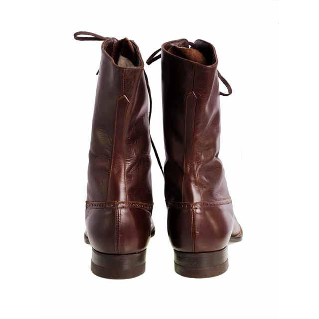 Vintage Womens Mahogany Leather High Top Lace Boots 1910 Sz 5-6 Shoes,On Sale Buster Brown