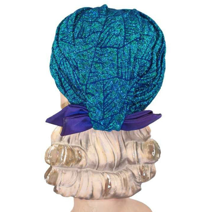 Vintage Metallic Turquoise Damask Sparkly Ladies Hat 1950S Hats,On Sale The Best Vintage Clothing