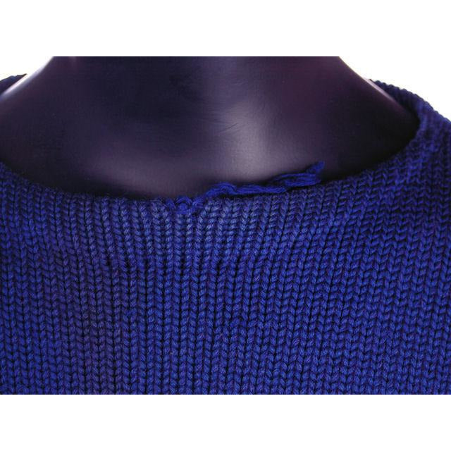 VTG Mens Knit SCHOOL Sweater Royal Blue Wool 1930s 44" Chest White Sleeve Stripes Men's Vintage The Best Vintage Clothing