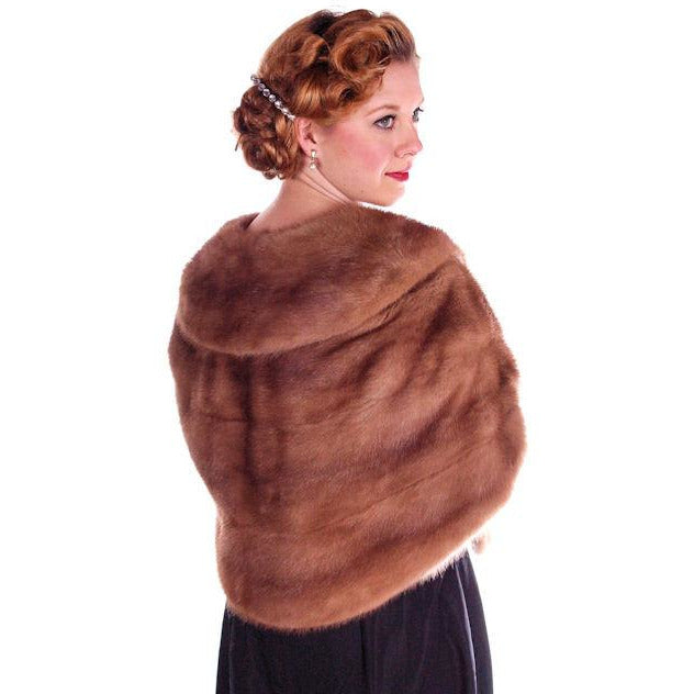 Vintage Stole Mink Stole Autumn Haze Silk Lined 1950S Women's The Best Vintage Clothing