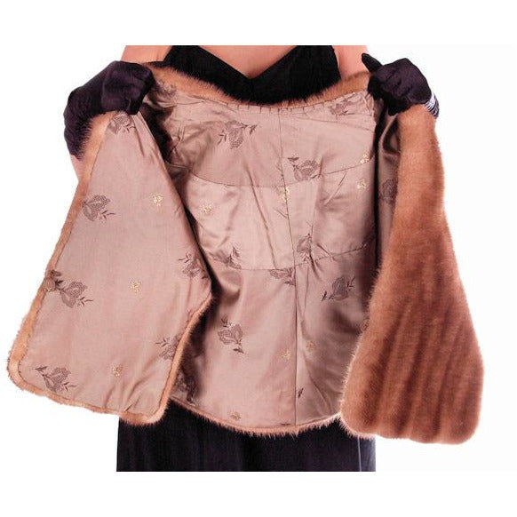 Vintage Stole Mink Stole Autumn Haze Silk Lined 1950S Women's The Best Vintage Clothing