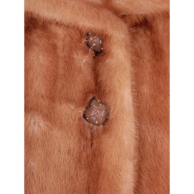 Vintage Mink Coat Autumn Haze Fantastic Buttons 1950s Small Women's The Best Vintage Clothing