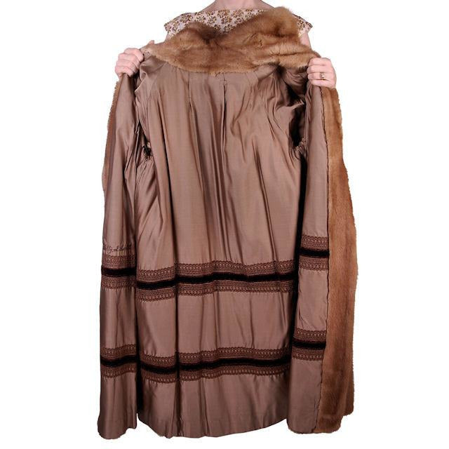 Vintage Mink Coat Autumn Haze Fantastic Buttons 1950s Small Women's The Best Vintage Clothing