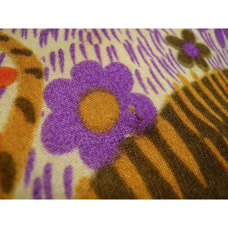 Vintage Dress Form Fitting Mod Silk Dress "Lion" Print 1970'S Size S-M Bessi? Cart2cart The Best Vintage Clothing