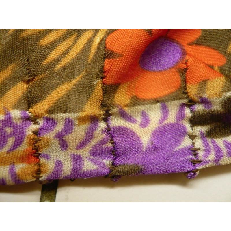 Vintage Dress Form Fitting Mod Silk Dress "Lion" Print 1970'S Size S-M Bessi? Cart2cart The Best Vintage Clothing