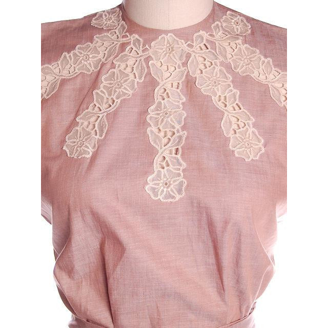 VTG 1940s Maison France Mocha Cotton 3 Pc Dress Set Blouses Skirt Pinup 39-26-37 Women's,New Arrivals Maison France