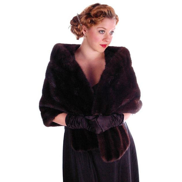 Vintage Fur Stole Natural Silver Blue Mink Cape 1954 Luxury W Appraisal Certificate Women's vendor-unknown