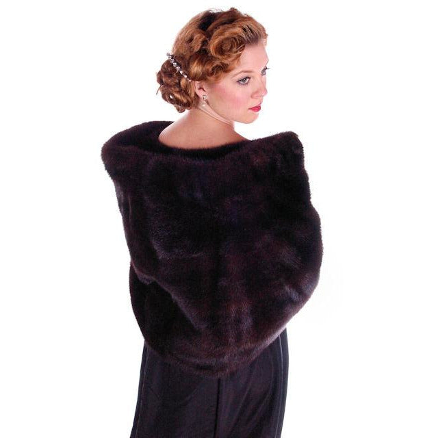 Vintage Fur Stole Natural Silver Blue Mink Cape 1954 Luxury W Appraisal Certificate Women's vendor-unknown