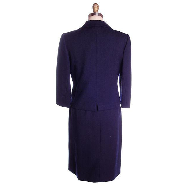 Vintage Navy Blue Wool Suit Ben Zuckerman Sz 4 Late 1950s Women's Ben Zuckerman