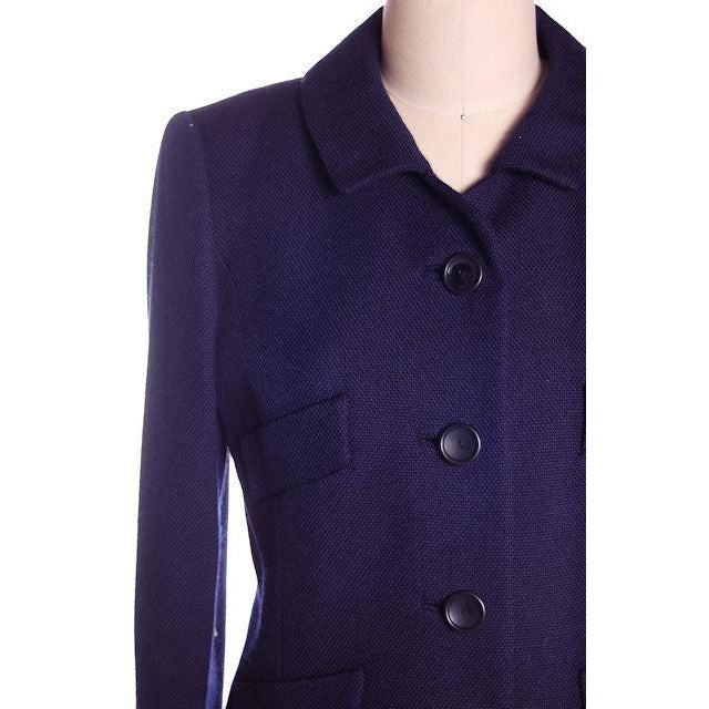 Vintage Navy Blue Wool Suit Ben Zuckerman Sz 4 Late 1950s Women's Ben Zuckerman