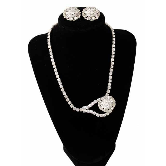 Vintage Paul Michael Rhinestone Necklace & Ears 1950S Cart2cart vendor-unknown