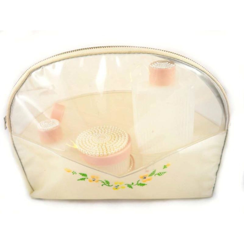 Vintage 6Pc Travel Set In Hand Painted Zipper Bag 1950S Cart2cart The Best Vintage Clothing