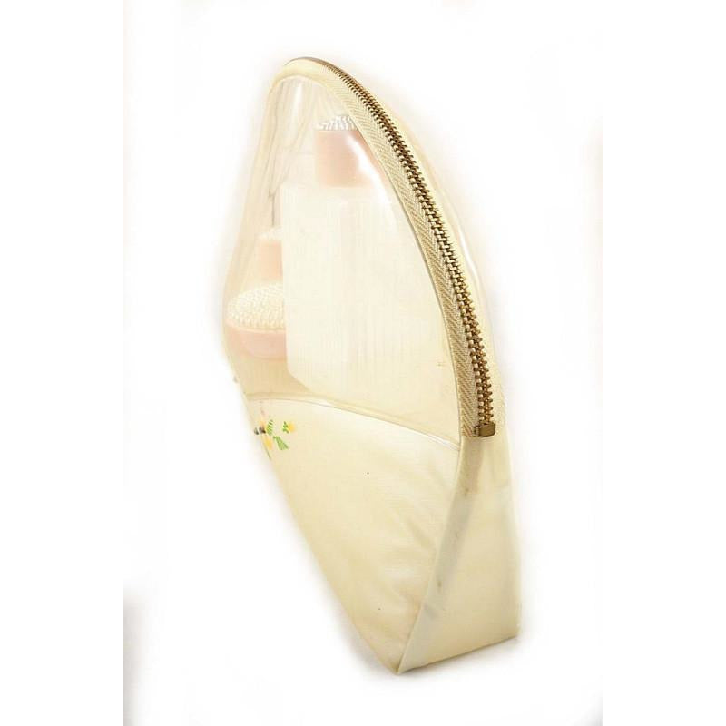 Vintage 6Pc Travel Set In Hand Painted Zipper Bag 1950S Cart2cart The Best Vintage Clothing