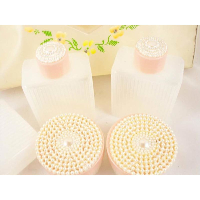 Vintage 6Pc Travel Set In Hand Painted Zipper Bag 1950S Cart2cart The Best Vintage Clothing