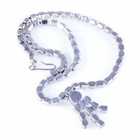 Vintage Prong-Set Rhinestone Necklace W/Drop 1950S On Sale The Best Vintage Clothing