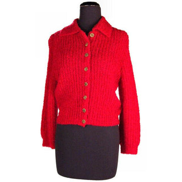 Vintage Schiaparelli Sweater Raspberry Wool 1950S Large Women's Schiaparelli