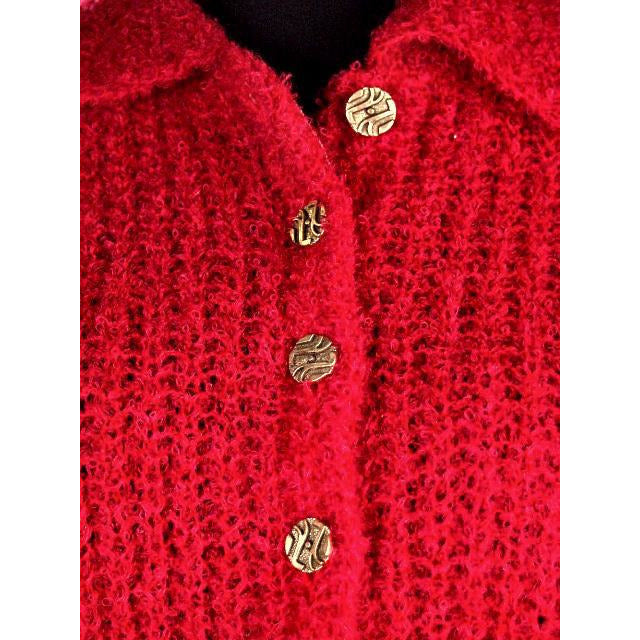 Vintage Schiaparelli Sweater Raspberry Wool 1950S Large Women's Schiaparelli