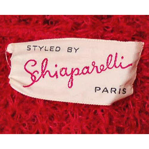 Vintage Schiaparelli Sweater Raspberry Wool 1950S Large Women's Schiaparelli