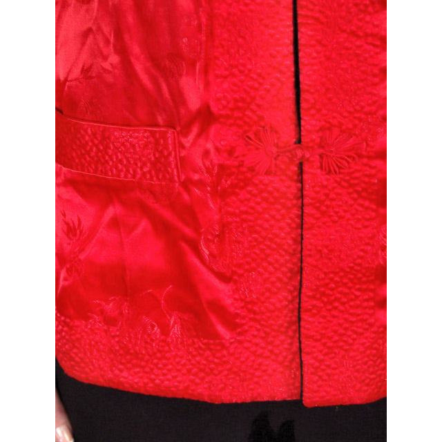 Vintage Ladies Reversible Red Rayon Satin Damask Evening Jacket 1950S M-L Women's The Best Vintage Clothing