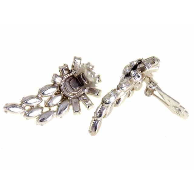 Vintage Rhinestone Earrings Great Shape Super Sparkles Clip 1950s On Sale vendor-unknown