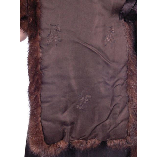 Vintage Fur Stole Dark Brown Natural Ranch Mink Fur Stole Top Quality 1950S Women's vendor-unknown
