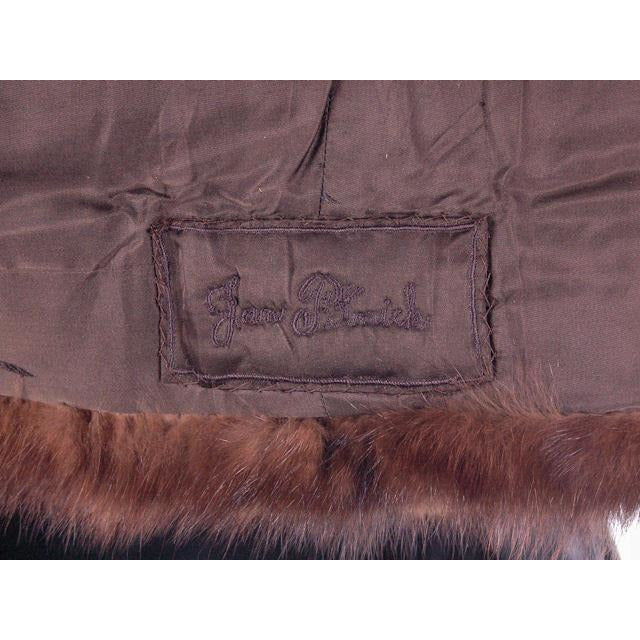 Vintage Fur Stole Dark Brown Natural Ranch Mink Fur Stole Top Quality 1950S Women's vendor-unknown