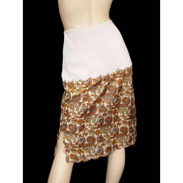 Vintage Half Slip Silk Paisley Appliqué Elizabeth Arden 1950S Small Cart2cart The Best Vintage Clothing
