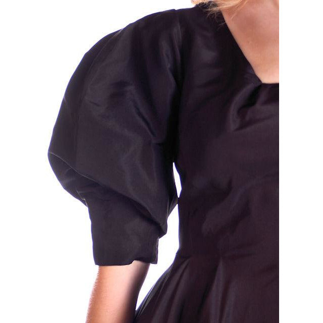 Vintage Black Silk Cocktail Dress Blums-Vogue 1950S MCM Small Fab Sleeves 36-26-Free Cart2cart Vogue