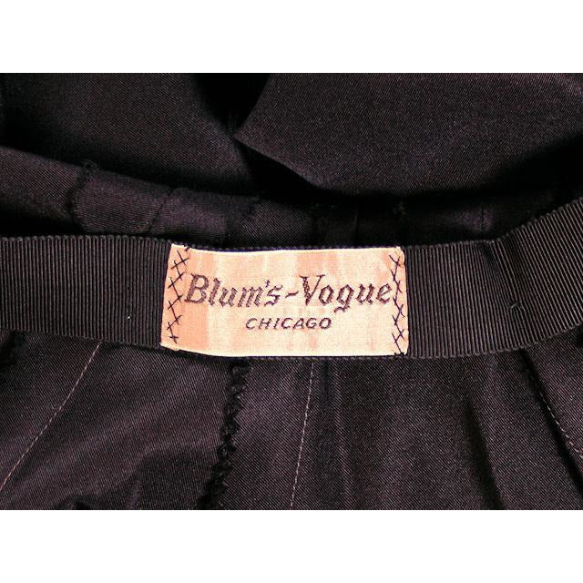 Vintage Black Silk Cocktail Dress Blums-Vogue 1950S MCM Small Fab Sleeves 36-26-Free Cart2cart Vogue