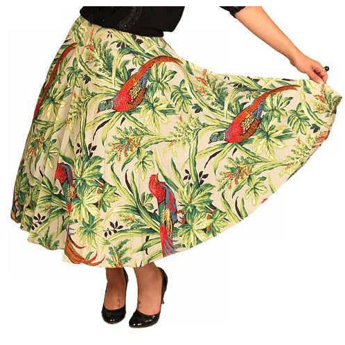 Vintage Circle Skirt Large Scale Print Bark Cloth Super 1940S Small Cart2cart The Best Vintage Clothing