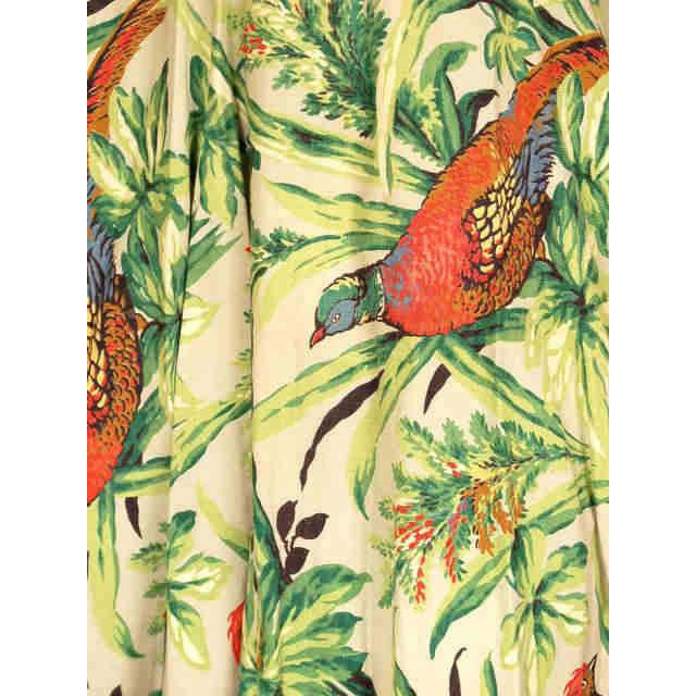 Vintage Circle Skirt Large Scale Print Bark Cloth Super 1940S Small Cart2cart The Best Vintage Clothing