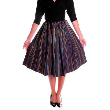 Vintage Skirt Black w/ Bright Primary Stripes 1940's XS - The Best Vintage Clothing
 - 1