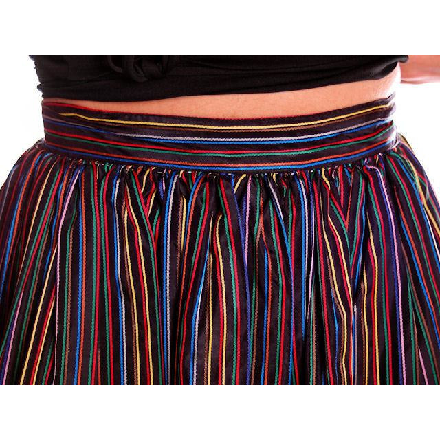 Vintage Skirt Black w/ Bright Primary Stripes 1940's XS On Sale The Best Vintage Clothing