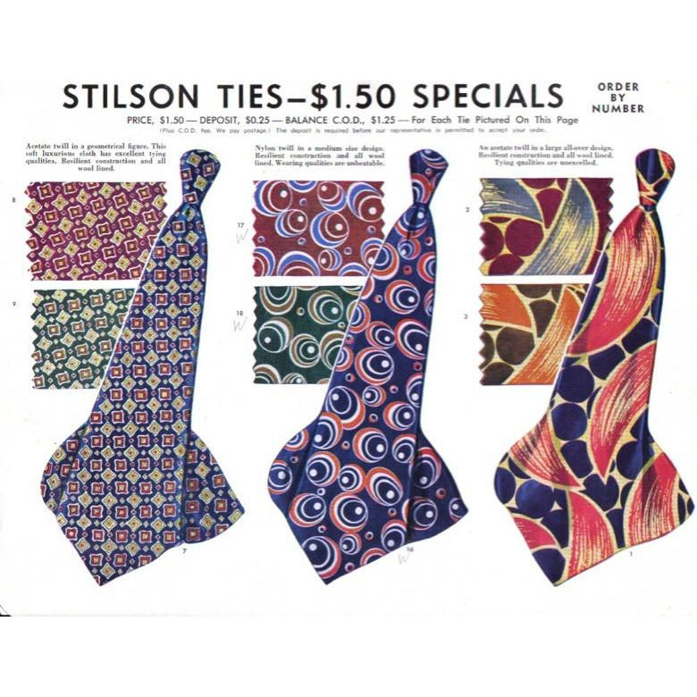 Vintage Stilson Necktie Tie Ad 1940S 8X11  A2 - The Best Vintage Clothing
