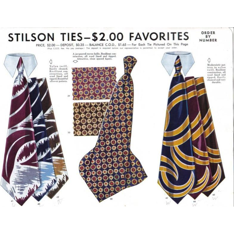 Vintage Stilson Mens Neck Tie  Ad 1940S 8X11 - The Best Vintage Clothing
